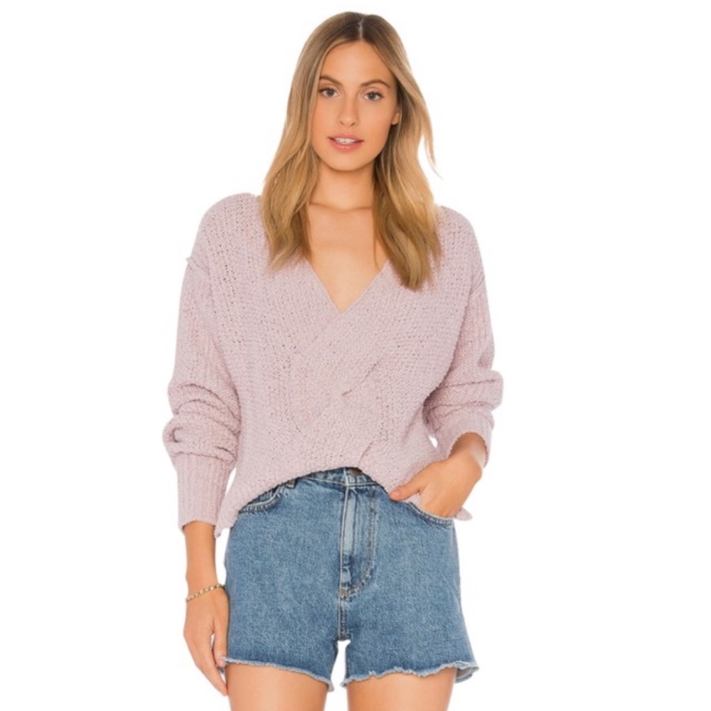 Free people Coco V-neck Knit Dusty Mauve Sweater